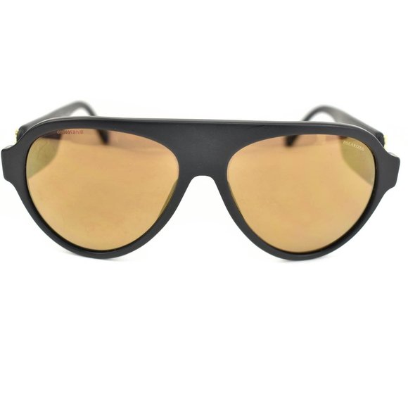 VERSACE: Matte Black, "Medusa" Logo Mirrored, Polarized Sunglasses (po) - Picture 5 of 11